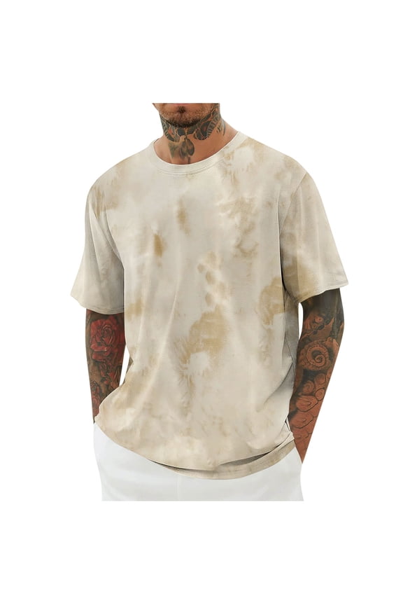 Big and Tall T Shirts for Men Tie Dye Short Sleeve Graphic Tee Tops Fashion Casual Crewneck Loose Fit Shirts M-5XL