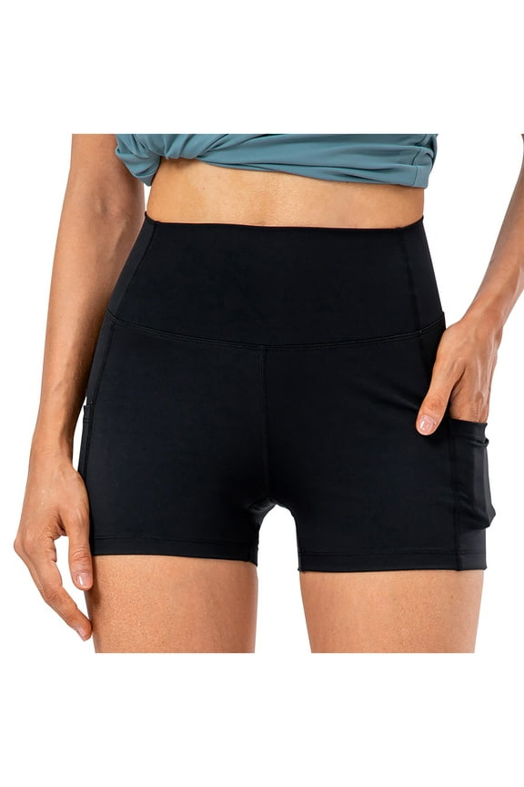 Biker Shorts for Women Butt Lifting High Waisted Yoga Shorts Breathable Slim Fitness Workout Shorts with Pockets