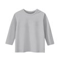 thumbnail image 1 of biudgviw Boys Girls 3/4 Sleeve Tops Kids Cute Crewneck Ribbed Knit Tunic Tops Comfy Soft Dressy Casual Blouses Fall Clothes, 1 of 6