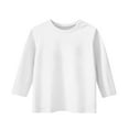 thumbnail image 1 of biudgviw Boys Girls 3/4 Sleeve Tops Kids Cute Crewneck Ribbed Knit Tunic Tops Comfy Soft Dressy Casual Blouses Fall Clothes, 1 of 6