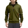 thumbnail image 1 of biudgviw Boys Girls Hoodies Kids Long Sleeve Zipper Hooded Sweatshirt Casual Half Zip Pullover Tops with Pockets Fall Winter Clothes, 1 of 6