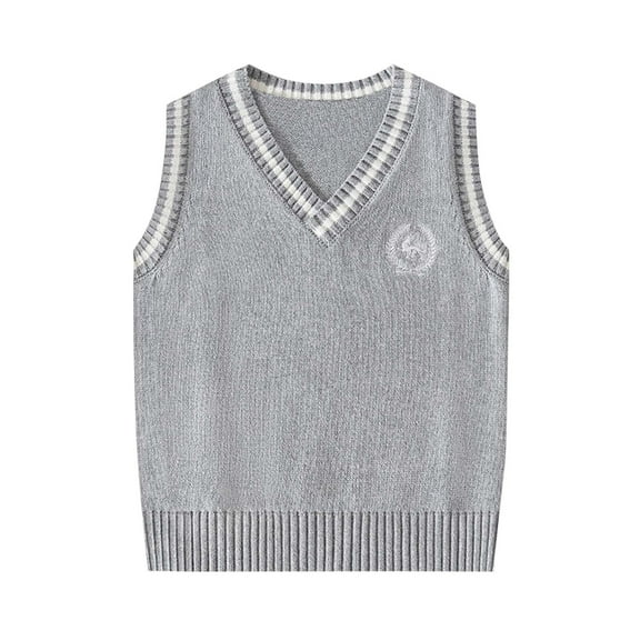 biudgviw Boys Girls Knit Sweater Vest Toddler Color Blcok Sleeveless Tank Tops Casual Soft V Neck Knitwear Fall Winter Clothes