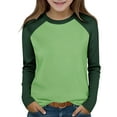 thumbnail image 1 of biudgviw Boys Girls Long Sleeve Shirts Toddler Baby Color Block Crewneck Basic Tees Lightweight Casual Tunic Tops Fall Outfits, 1 of 6