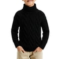 thumbnail image 1 of biudgviw Boys Girls Sweaters Long Sleeve Cable Knit Pullover Tops Comfy Soft Warm Turtleneck Tops Fall Winter Clothes, 1 of 5