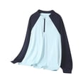 thumbnail image 1 of biudgviw Boys Girls Workout Tops Toddler Kids Quarter Zip Long Sleeve Shirts Color Block Casual Crewneck Sportswear 3-15Y, 1 of 3
