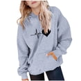 thumbnail image 1 of biudgviw Boys and Girls Oversized Hoodies Heart Print Long Sleeve Hooded Sweatshirt Toddler Casual Soft Pullover Tops with Pocket, 1 of 6