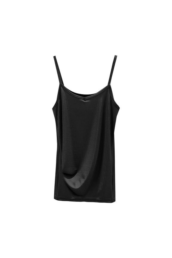 Cami Tank Tops for Women Scoop Neck Sleeveless Ribbed Shirts Backless Solid Color Slim Fit Tee Basic Summer Clothes