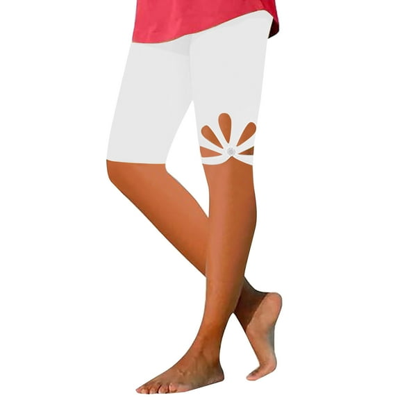 biudgviw Capri Leggings for Women High Waisted Compression Athletic Knee Length Shorts Summer Breathable Workout Shorts