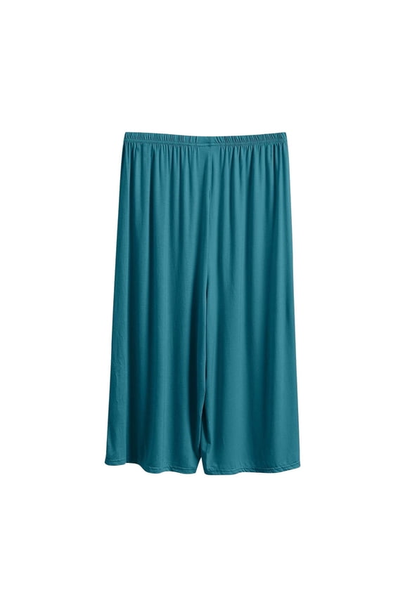 Capri Pajama Pants for Women Modal Ultra-Soft Wide Leg Cropped Sleep Pants Elastic Waisted Baggy Pj Capris Lounge Bottoms