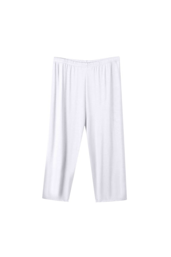 Capri Pants for Women Plus Size Loose Pajama Bottoms Casual Elastic Waist Cropped Pjs Trouser Comfy Soft Sleepwear