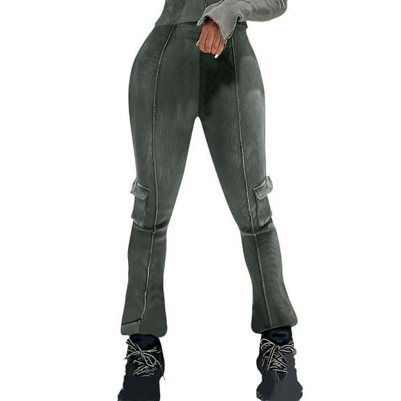 biudgviw Cargo Pants for Women Stretch Skinny Workout Yoga Leggings with Pockets Lightweight Outdoor Travel Casual Pants