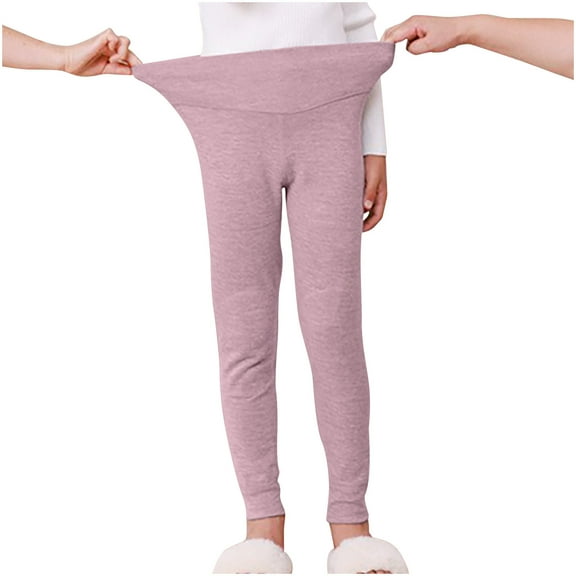 biudgviw Childrens Girls Leggings Soft Stretchy High Elastic Waisted Full Length Pants Athletic Running Legging for 4-18 Years