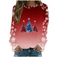 thumbnail image 1 of biudgviw Christmas Shirts for Women Lightweight 3/4 Sleeve Printed Pullover Tops Casual Comfy Crew Neck Tees Party Winter Outfits, 1 of 5