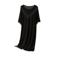 thumbnail image 1 of biudgviw Cotton Nightgowns for Women Short Sleeve Sleep Shirt Casual Soft Crewneck Nightdress Modal Ruffled Sleepwear L-XXL, 1 of 3