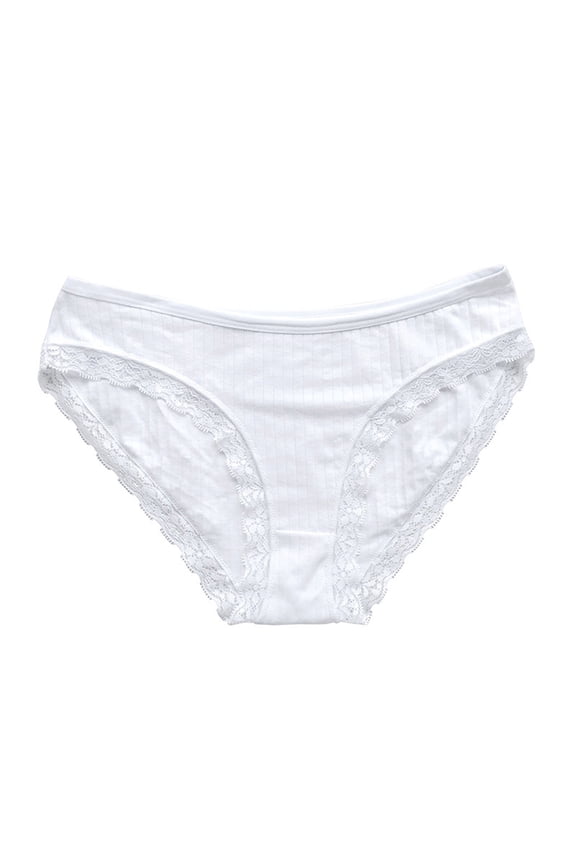Cotton Underwear for Women Lace Low Rise Thongs Breathable Soft Full Coverage Ladies Bikini Panties