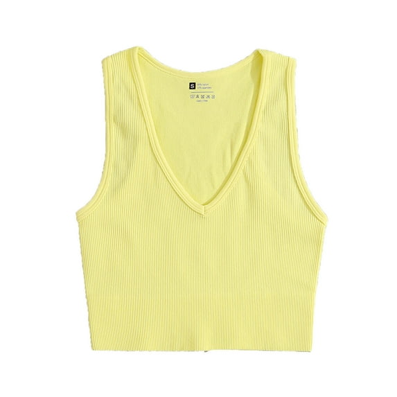 biudgviw Crop Tank Tops for Women U Neck Sleeveless Shirts Ribbed Solid Color Tee Slim Fit Yoga Athletic Sports Blouses