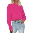 thumbnail image 1 of biudgviw Cropped Sweatshirts for Women Crew Neck Fleece Lined Pullover Long Sleeve Cute Crop Tops Going out Fall Clothes, 1 of 6