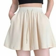 thumbnail image 1 of biudgviw Culottes Shorts for Women Boho Flowy Drawstring Wide Leg Summer Beach Lounge Shorts High Ealstic Waisted Athletic Bermuda Shorts, 1 of 3