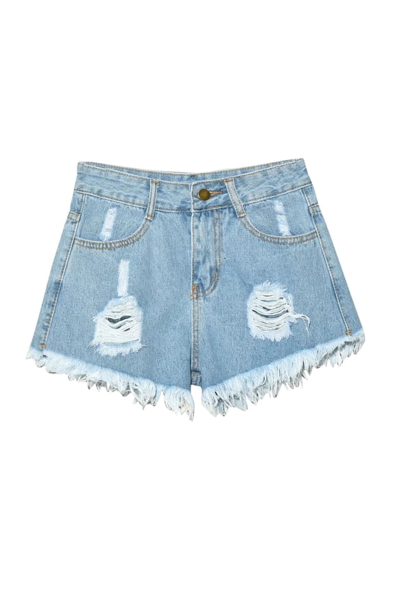 Denim Shorts for Women Plus Size Ripped Jeans High Waisted Distressed Hot Summer Shorts with Pockets