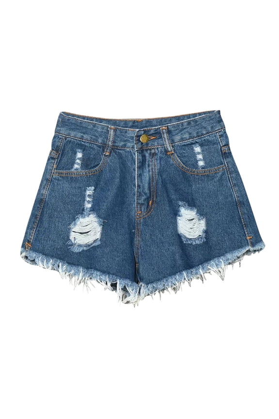 Denim Shorts for Women Plus Size Ripped Jeans High Waisted Distressed Hot Summer Shorts with Pockets