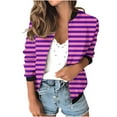 thumbnail image 1 of biudgviw Fall Jackets for Women Trendy Long Sleeve Striped Printed Zipped up Tops Fashion Crewneck Hooded Outwear, 1 of 7