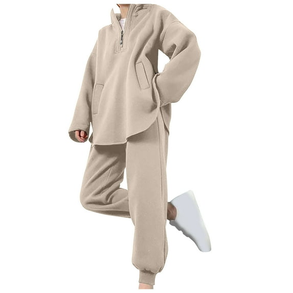 biudgviw Fall Outfits for Women Trendy Long Sleeve Zip up Hoodies Pullover Tops with Pockets Sweatpants Workout Sets