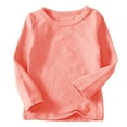 thumbnail image 1 of biudgviw Fall Shirts for Girls Boys Cotton Casual Long Sleeve Basic Undershirts Children's Soft Crewneck Solid Color Blouses Tops, 1 of 5