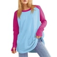 thumbnail image 1 of biudgviw Fall Tops for Women Crew Neck Long Sleeve Oversized T Shirts Loose Fit Lightweight Tee Vacation Beach Blouses, 1 of 5
