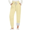 thumbnail image 1 of biudgviw Fleece Lined Pants for Women Cinch Bottom Elastic Waist Sweatpants Casual Drawstring Warm Pants for Workout Joggers with Pockets, 1 of 6