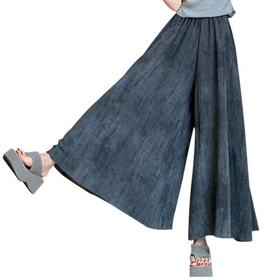 biudgviw Flowy Pants for Women Lounge Wide Leg Palazzo Trousers Fall Fashion High Elastic Waist Dressy Pants with Pockets