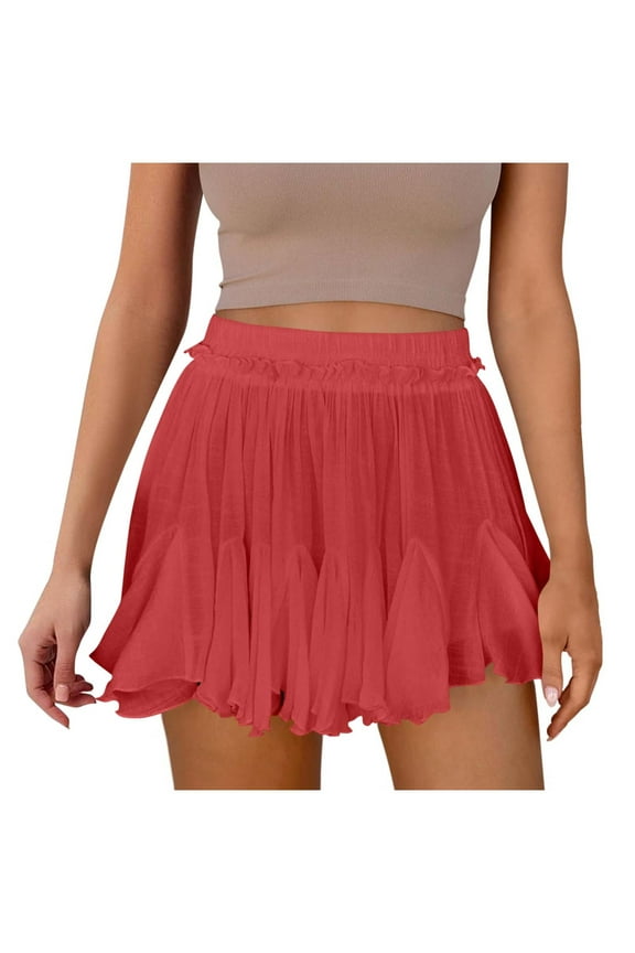 Flowy Shorts for Women High Waisted Flowy Casual Shorts Ruffle Boho Summer Casual Shorts Beach Vacation Culottes