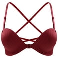 thumbnail image 1 of biudgviw Front Closure Bras for Women Sexy No Underwire Bralettes Soft Wireless Back Cross Adjustable Strap Everyday Bras, 1 of 4