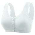 thumbnail image 1 of biudgviw Front Closure Bras for Women Wireless Soft Scalloped Push up Bras Convenient Full Coverage Plus Size Bralettes, 1 of 2