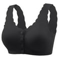 thumbnail image 1 of biudgviw Front Closure Bras for Women Wireless Soft Scalloped Push up Bras Convenient Full Coverage Plus Size Bralettes, 1 of 2