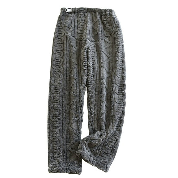 biudgviw Fuzzy Pajama Pants for Women Comfy Fluffy Straight Leg Adjustable Waisted Pj Bottoms Fleece Loungewear for Cold Winter