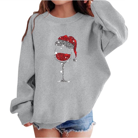 biudgviw Girls Boys Christmas Sweatshirt Toddler Baby Print Long Sleeve Casual Pullover Shirts Loose Fit Crew Neck Cute Tops Infant Clothes