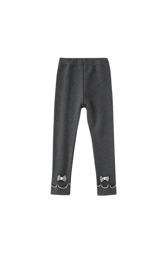 Girls Lounge Pants Elastic Waisted Fall Soft Full Length Pants Children Cotton Cute Ruffle Bow Knot Joggers