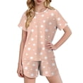 thumbnail image 1 of biudgviw Girls Summer 2 Piece Outfits Kids Cute Print Short Sleeve Crewneck Tops with Shorts Homewear Set Comfy Clothing Set, 1 of 6