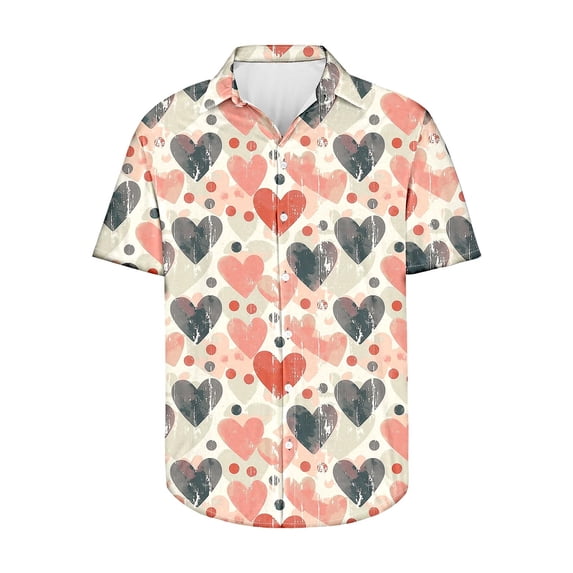 biudgviw Hawaiian Shirt for Men Button Down Collared Printed Graphic Tees Festival Casual Short Sleeve Beach Top S-5XL