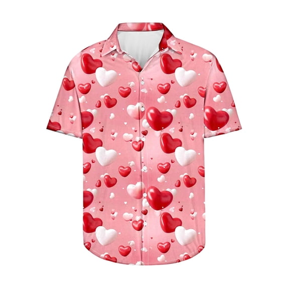 biudgviw Hawaiian Shirt for Men Button Down Collared Printed Graphic Tees Festival Casual Short Sleeve Beach Top S-5XL