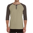 thumbnail image 1 of biudgviw Henley Shirts for Men Color Block Athletic 3/4 Sleeve Basic Tees Casual Classic Fit Button Baseball T-Shirt M-XXXL, 1 of 6
