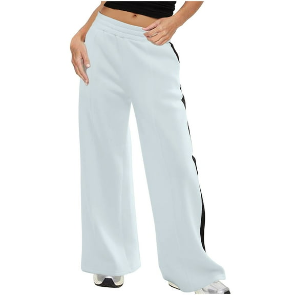 biudgviw High Waisted Pants for Women Comfy Wide Leg Pants Winter Warm Athletic Training Jogger Trousers