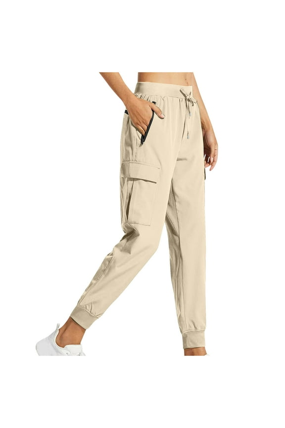 Hiking Pants for Women Lounge High Elastic Waist Loose Cargo Pants Fashion Outdoor Climbing Jogger Pants with Pockets
