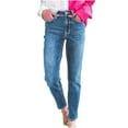 thumbnail image 1 of biudgviw Jeans for Women Stretchy High Waisted Denim Pants Classic Casual Straight Leg Jeans with Pockets Fashion Clothing, 1 of 5