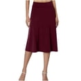 thumbnail image 1 of biudgviw Knee Length Skirts for Women High Waisted A-Line Skirt Casual Flared Pleated Midi Skirts Work Office Outfits, 1 of 6