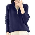 thumbnail image 1 of biudgviw Knit Sweaters for Women Half Zip Stand Collar Pullover Sweater Long Sleeve Casual Fall Tops Winter Clothes, 1 of 3