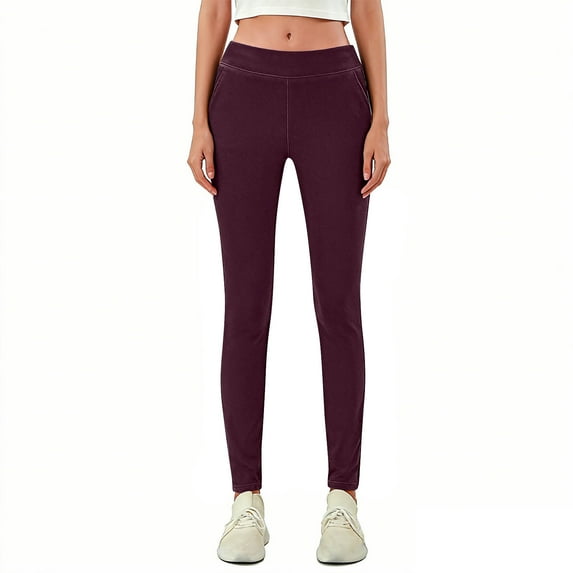 biudgviw Leggings for Women Stretchy High Waisted Pull on Yoga Pants Casual Athletic Skinny Jeggings with Pockets Fashion Clothing