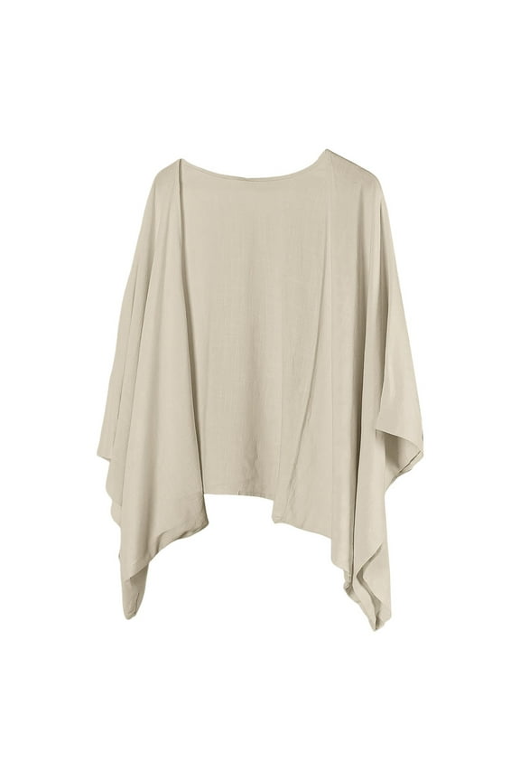 Lightweight Cardigans for Women Loose 3/4 Sleeve Open Front Tops Casual Shrug Linen Cover Up Beach Vacation Fashion Clothes