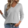 thumbnail image 1 of biudgviw Lightweight Sweaters for Women Casual V Neck Knit Basic Tops Comfy Soft Long Sleeve Pullover Tops Fall Fashion Clothes, 1 of 7