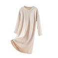 thumbnail image 1 of biudgviw Long Sleeve Nightgowns for Women Comfy Soft Crewneck Sleep Shirts Casual Plain Full Length Sleepwear with Padded, 1 of 7